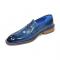 Emilio Franco "Mirko" Blue Genuine Italian Calf Leather Loafers.